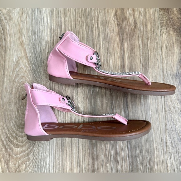 bebe Girls' Sandals Rhinestone Studded Gladiator Sandals Medallion Size 1 - Picture 5 of 7